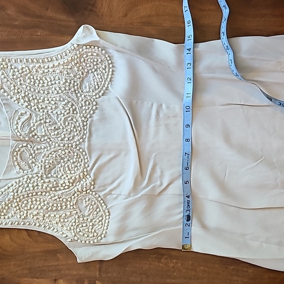 🌟Host Pick🌟 Josie Natori "Cam" Tan Embellished Sheath Dress with Beading - Picture 9 of 13